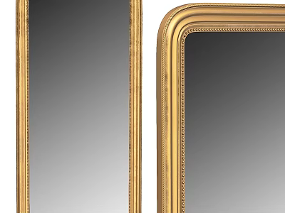 Stylish Mirrors With Golden Frames For Home Decor And Interior Design 3d model