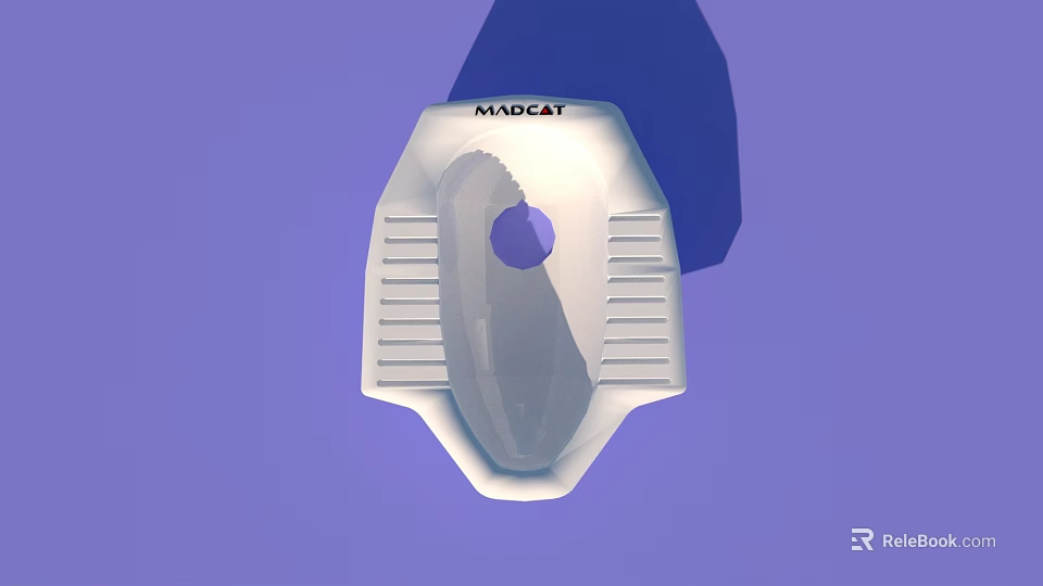 Modern MADCAT Toilet With Sleek White Design And Purple Background 3d model 