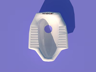 Modern MADCAT Toilet With Sleek White Design And Purple Background 3d model