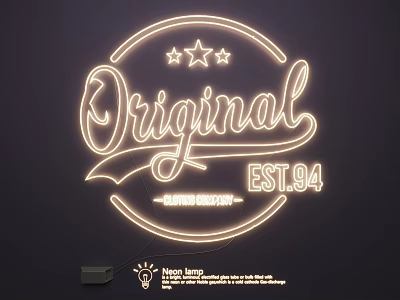 Custom Creation Neon Lighting Set with Original EST 94 Design and Star Elements 3d model