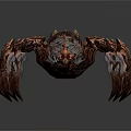 Spider Like Game Movie Character With Red Brown Armored Body And Multiple Sharp Legs
