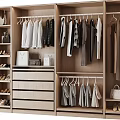 Spacious Modern Wooden Wardrobe With Multiple Storage Zones For Organized Clothes Shoes And Bags