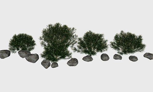 Modern shrubs, shrubs, bushes, plants, green plants 3d model