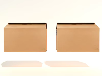 Two Brown Cardboard Storage Boxes For Home Organization And Moving Supplies 3d model