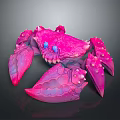 Pink Purple Gradient Crab With Blue Eyes And Spiky Textured Shell 3d model