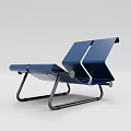Modern Blue Public Chair With Metal Frame And Sleek Backrest Design
