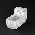 White Modern Toilet With Sleek Design And Integrated Water Tank