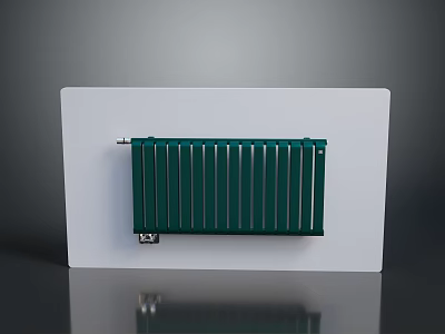 Green Radiator for Home Heating with White Panel and Efficient Design 3d model