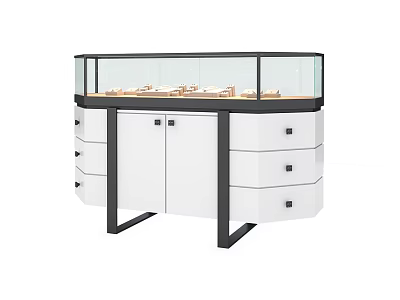 Elegant Modern Jewelry Display Cabinet With Glass Showcase Drawers And Cabinets 3d model