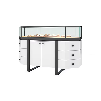 Elegant Modern Jewelry Display Cabinet With Glass Showcase Drawers And Cabinets 3d model