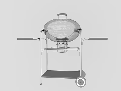 Transparent Dome Mobile Cart With Metal Frame Platform And Wheels 3d model