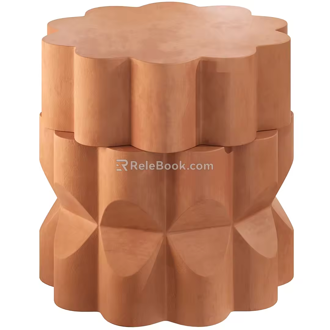 Modern Sofa Stool Low Stool Round 3d model