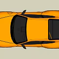 Orange Sports Car With Black Wheels Rear Spoiler And Modern Design