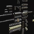 Weapon Parts Collection Featuring Gun Components Magazines Barrels And Sights