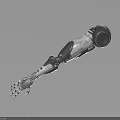 Robotic Arm With Human Like Hand Structure And Metallic Components On Dark Reflective Background 3d model