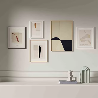 Modern minimalist abstract decorative painting 3d model