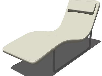 Modern Curved Lounge Chair With Light Colored Seat And Black Metal Frame 3d model