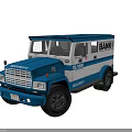 Blue And White Bank Security Truck Displaying Security And Bank Signage