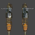 Futuristic Sci Fi Weapon Featuring Glowing Yellow Spiral And Transparent Chamber