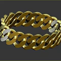 Shiny Golden Chain Link Bracelet With Stylish Design For Daily Accessory
