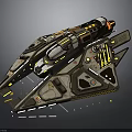 Futuristic Cosmic Spaceship Design With Advanced Aerospace Structure And Components