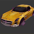 Yellow Mercedes Sports Car With Stylish Body Kit Aerodynamic Design And Dark Windows