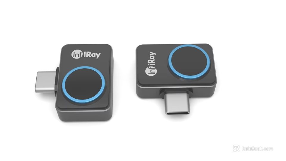 iRay USB Device With Black Design And Blue Ring For Mobile Devices 3d model 