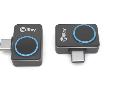 iRay USB Device With Black Design And Blue Ring For Mobile Devices 3d model