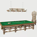 Billiard Table Billiard Table Table Rack Pool Club Chandelier 3d model