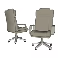 Ergonomic Leather Office Chair With High Back Armrests And Metal Wheel Base