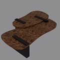 Unique Wooden Coffee Table With Irregular Shape And Black Metal Legs
