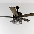 Modern Ceiling Fan With Metal Blades And Decorative Light Fixture For Home Use