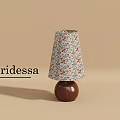 Iridessa Table Lamp With Floral Pattern Lampshade And Brown Wooden Base