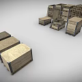 Organized Durable Wooden Crates And Pallets Stacked For Household Supplies Storage