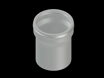 Transparent Cylindrical Pipe Fitting With Smooth Surface And Circular Opening Design 3d model