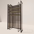 Modern Multi Tier Wine Rack With Black Metal Frame And Clear Glass Shelves