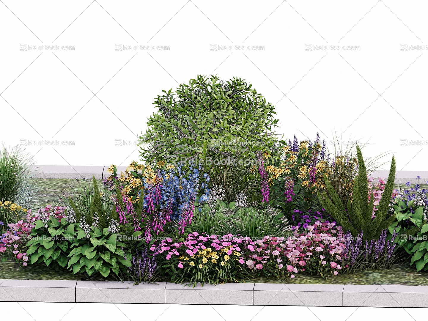 flower border plant 3d model