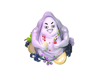 Mascot ugly sprouting oysters weird fruit festival beer festival ocean uncle terror 3d model