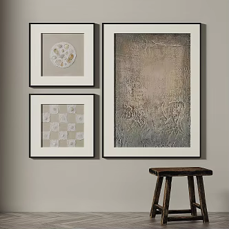 Quiet Retro Abstract Decorative Painting 3d model