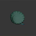 Green Velvet Hat With Gold Decorative Band And Peacock Feather Accent