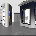 Window Door Showroom Interior With Glass Displays Seating And Modern Design