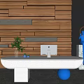 Modern reception desk reception desk front desk combination 3d model