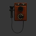 Vintage Red Telephone With Rotary Dial Bells And Handset Design