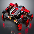 Red And Black Mechanical Spider Toy Model With Mechanical Legs And Structure