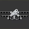 Metallic Toy Airplane Model With Holes And Assembled Metal Pieces On Dark Background