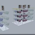 Multi Layer Display Shelves With Various Color Underwear And Top Model 3d model