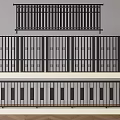 Black Metal Railings with Different Vertical Bar Designs and Various Styles