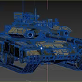 Main Battle Tank With Camouflage Paint Gun Barrel Tracks And Desert Background