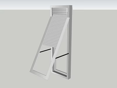 Tilted Window Blinds With White Frame And Adjustable Slats For Modern Interiors 3d model