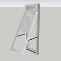 Tilted Window Blinds With White Frame And Adjustable Slats For Modern Interiors